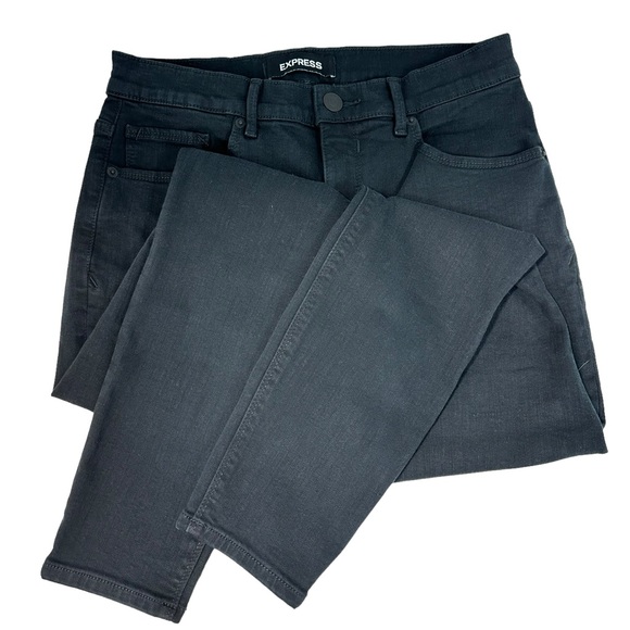 EXPRESS Perfect Curves Black High Rise Denim Legging JEANS Sz 8R Stretch… - Picture 2 of 12